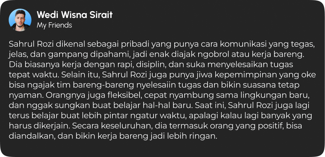 Wedi Testimonial